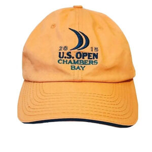 2015 US Open Chambers Bay Baseball Hat USGA Member Cap 100% Cotton Orange